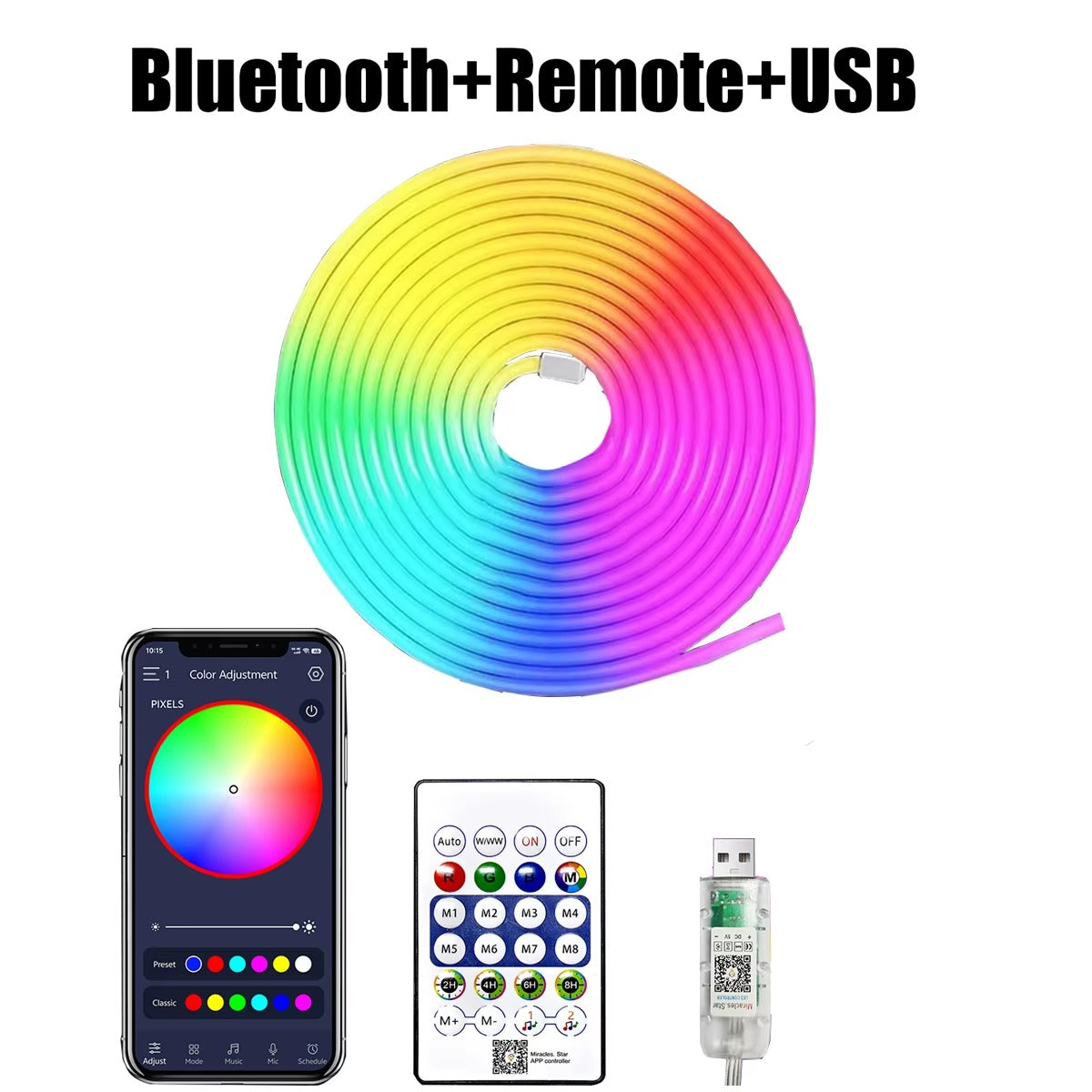 Flexible RGB LED App Controlled Strip Lighting