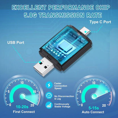 Phoebus Link 2 in 1 Mini Carplay Wireless Adapter seamless integration Android Auto For Apple USB Type-C Dongle in Universal car
